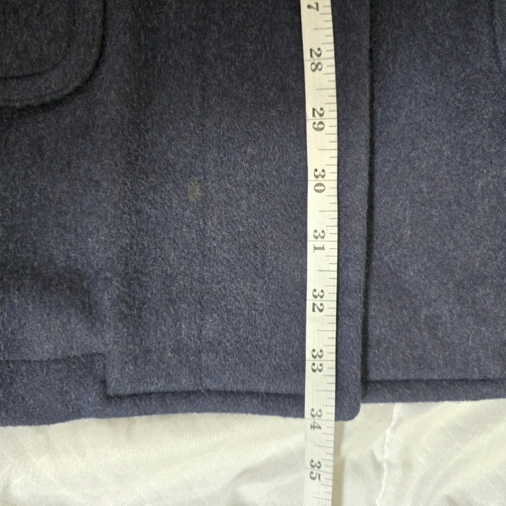 Vintage Lands End Navy Original Tiroler Loden Toggle Coat w/Hood Size M - Picture 10 of 16